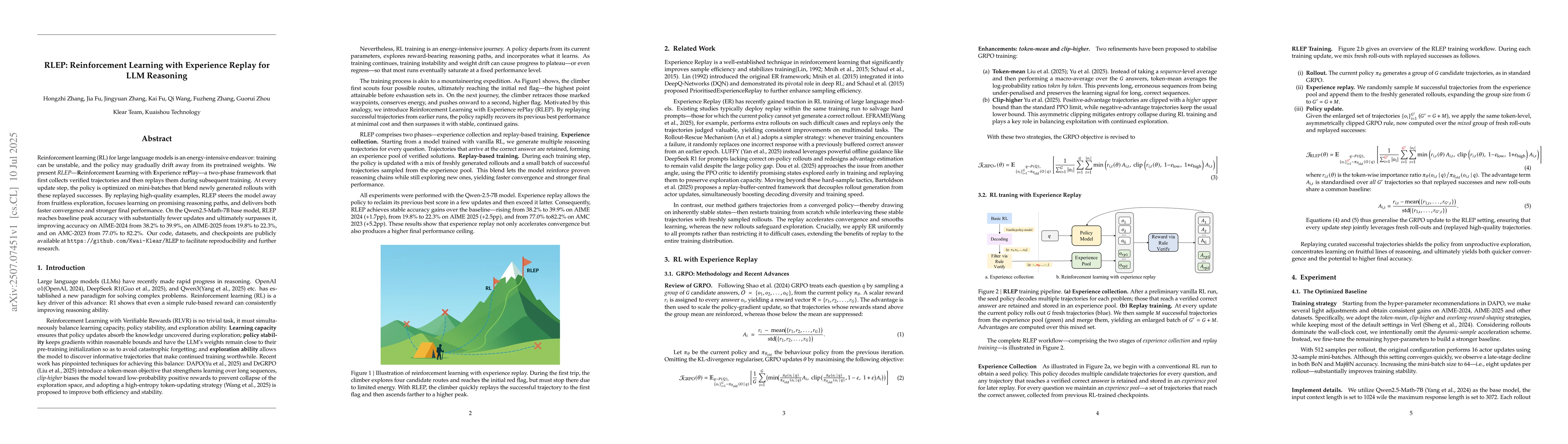 Thumbnail for RLEP: Reinforcement Learning with Experience Replay for LLM Reasoning