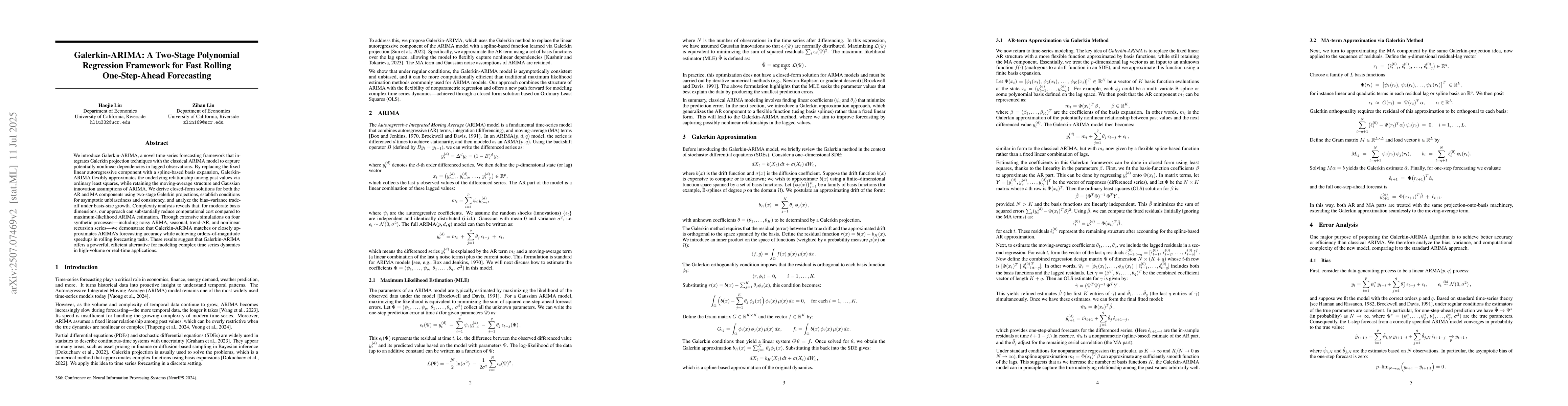 Thumbnail for Galerkin-ARIMA: A Two-Stage Polynomial Regression Framework for Fast
  Rolling One-Step-Ahead Forecasting