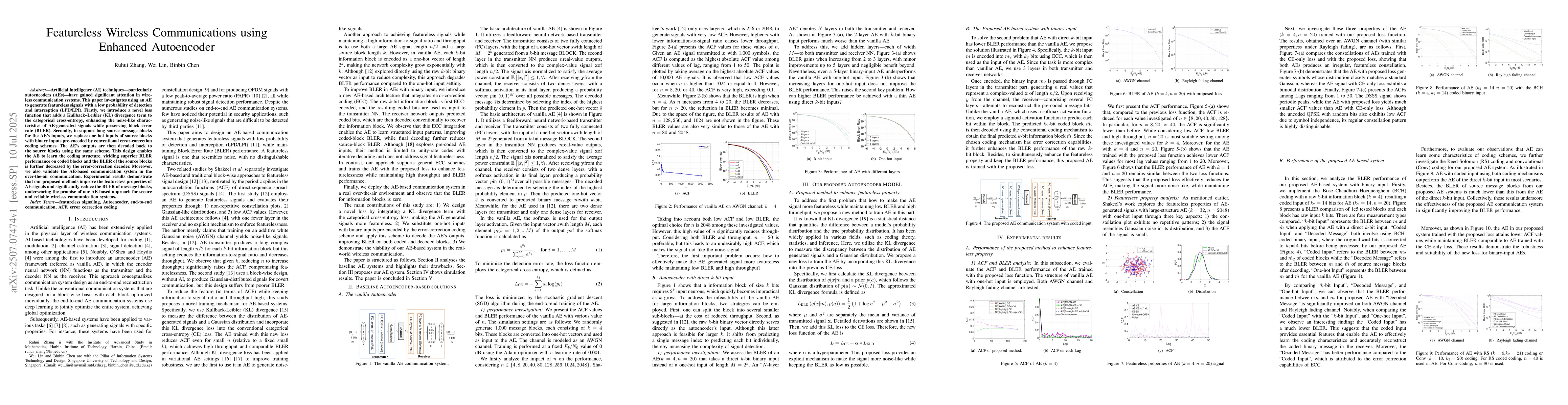 Thumbnail for Featureless Wireless Communications using Enhanced Autoencoder