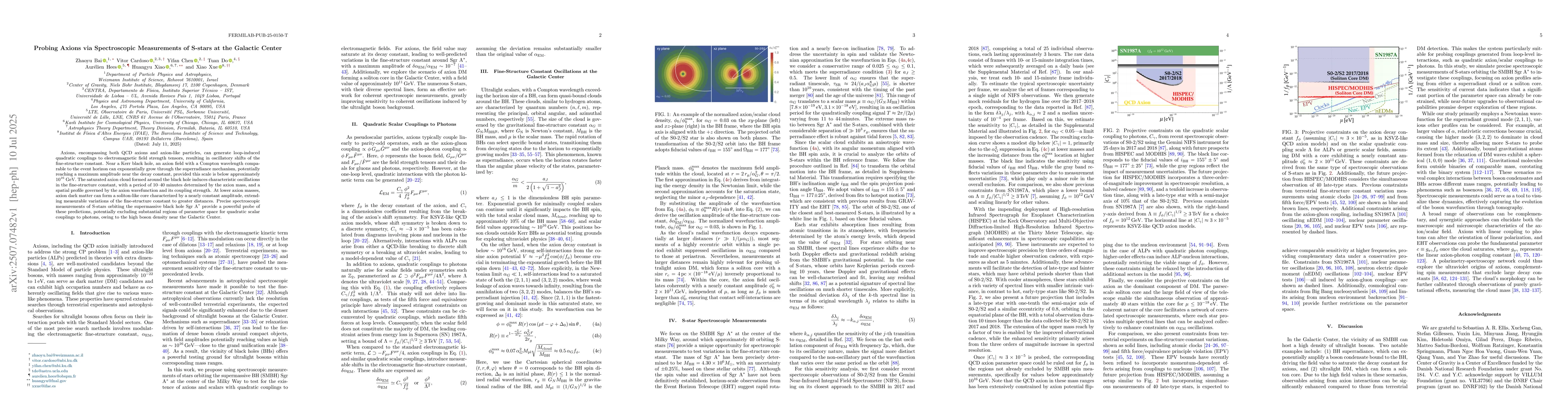 Thumbnail for Probing Axions via Spectroscopic Measurements of S-stars at the Galactic
  Center