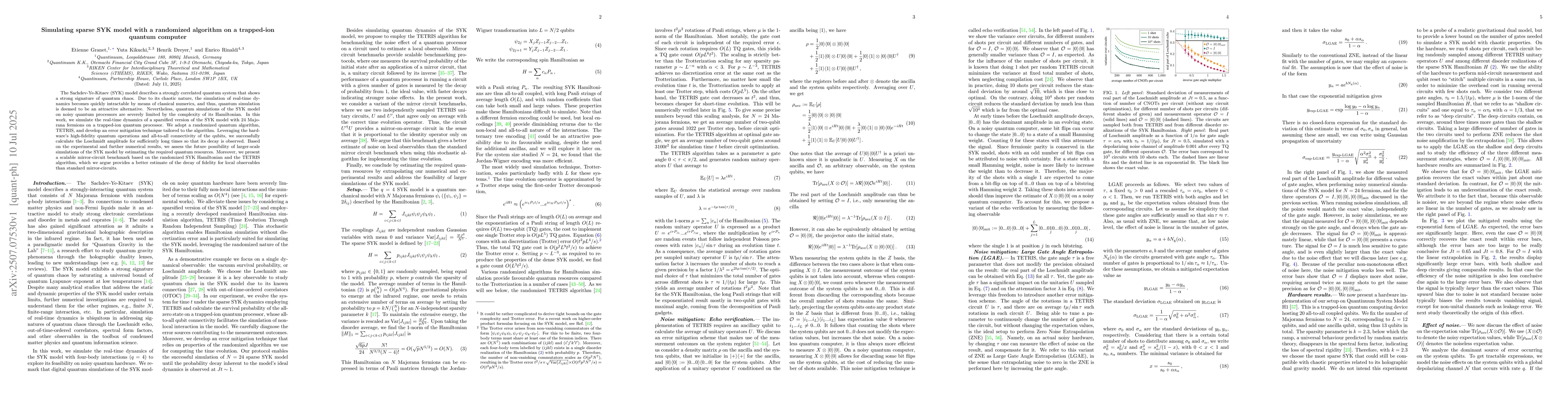 Thumbnail for Simulating sparse SYK model with a randomized algorithm on a trapped-ion
  quantum computer