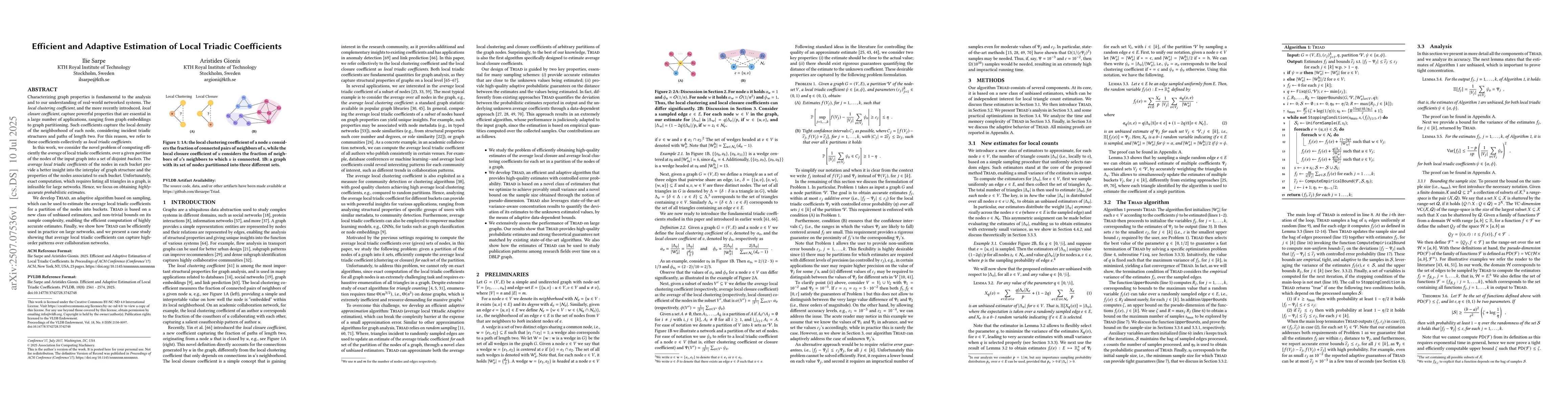 Thumbnail for Efficient and Adaptive Estimation of Local Triadic Coefficients
