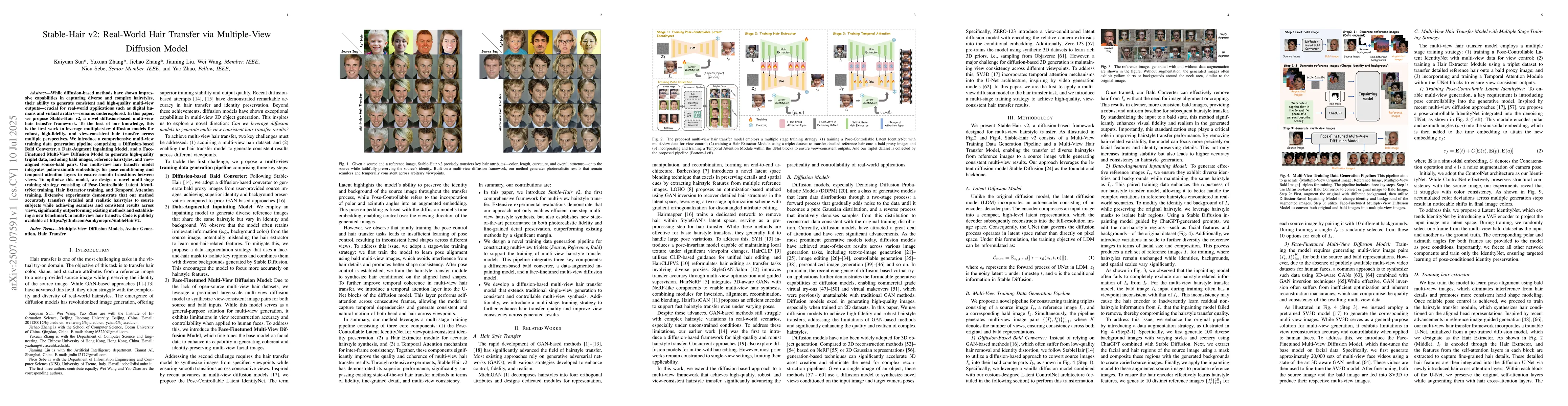 Thumbnail for Stable-Hair v2: Real-World Hair Transfer via Multiple-View Diffusion
  Model