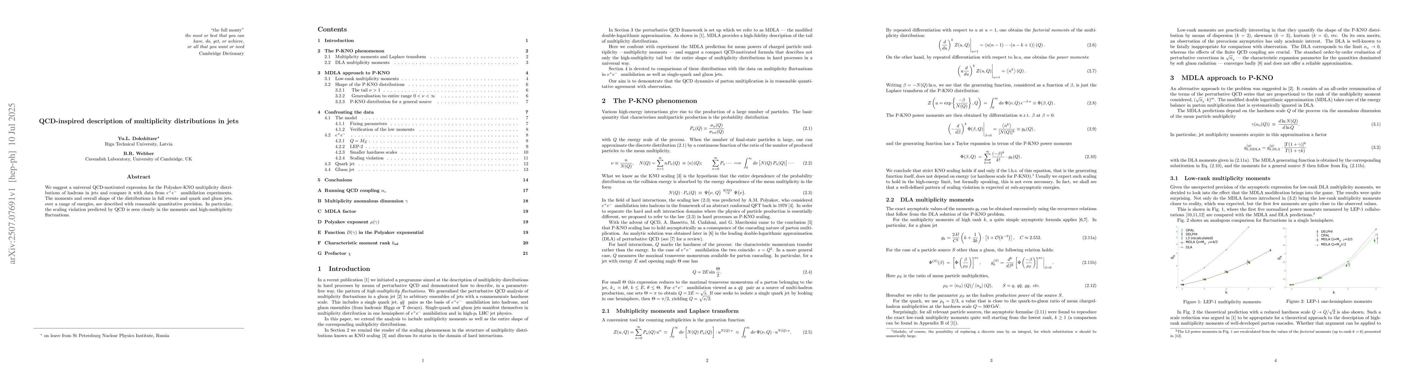 Thumbnail for QCD-inspired description of multiplicity distributions in jets