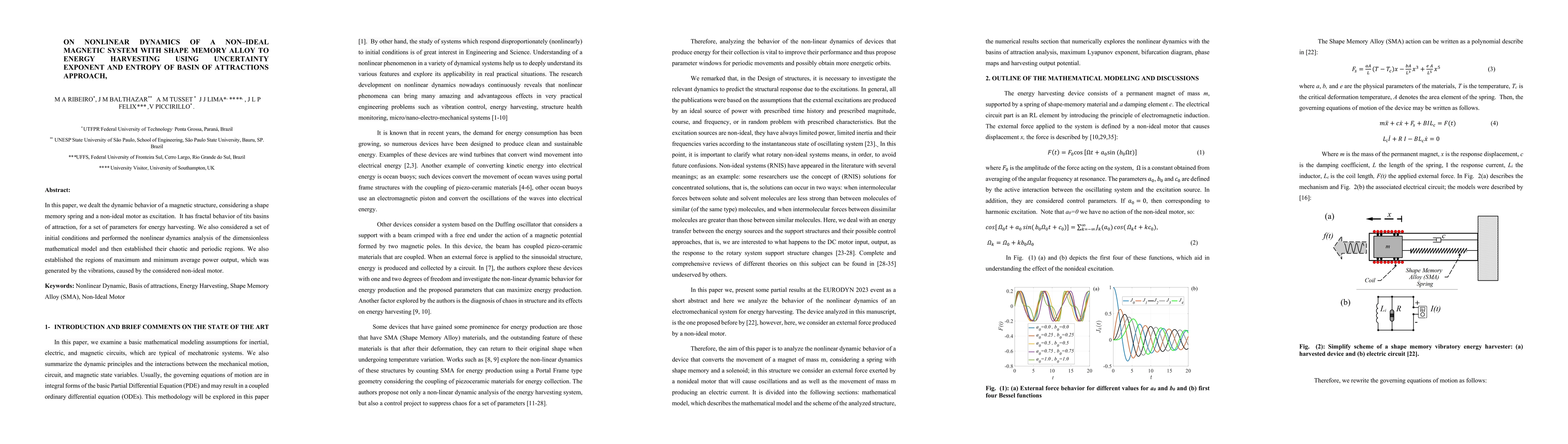 Thumbnail for On Nonlinear Dynamics Of A Nonideal Magnetic System With Shape Memory
  Alloy To Energy Harvesting Using Uncertainty Exponent And Entropy Of Basin Of
  Attractions Approaches