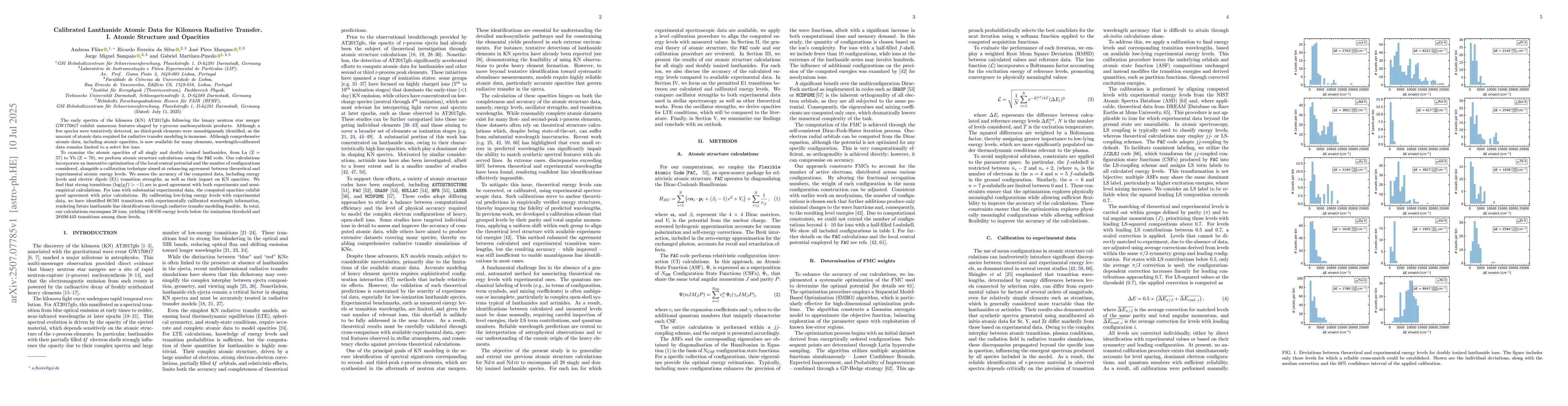 Thumbnail for Calibrated Lanthanide Atomic Data for Kilonova Radiative Transfer. I.
  Atomic Structure and Opacities