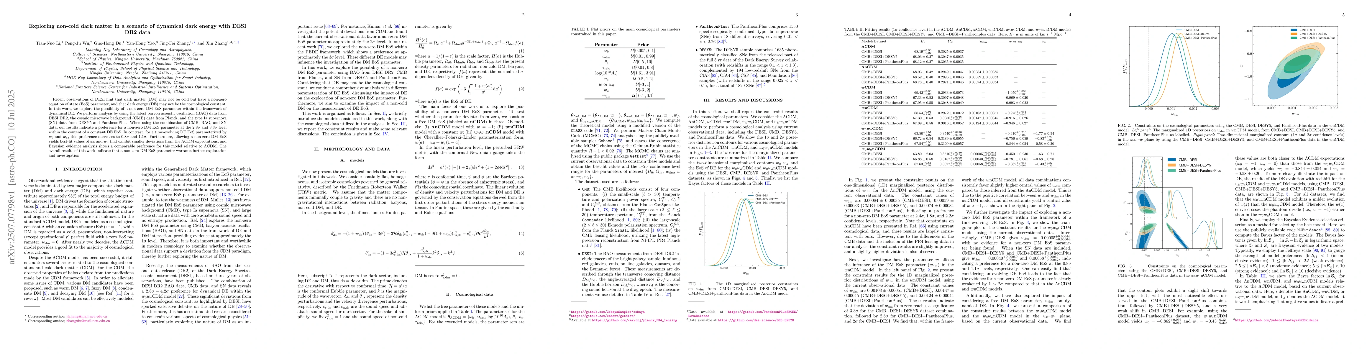 Thumbnail for Exploring non-cold dark matter in a scenario of dynamical dark energy
  with DESI DR2 data