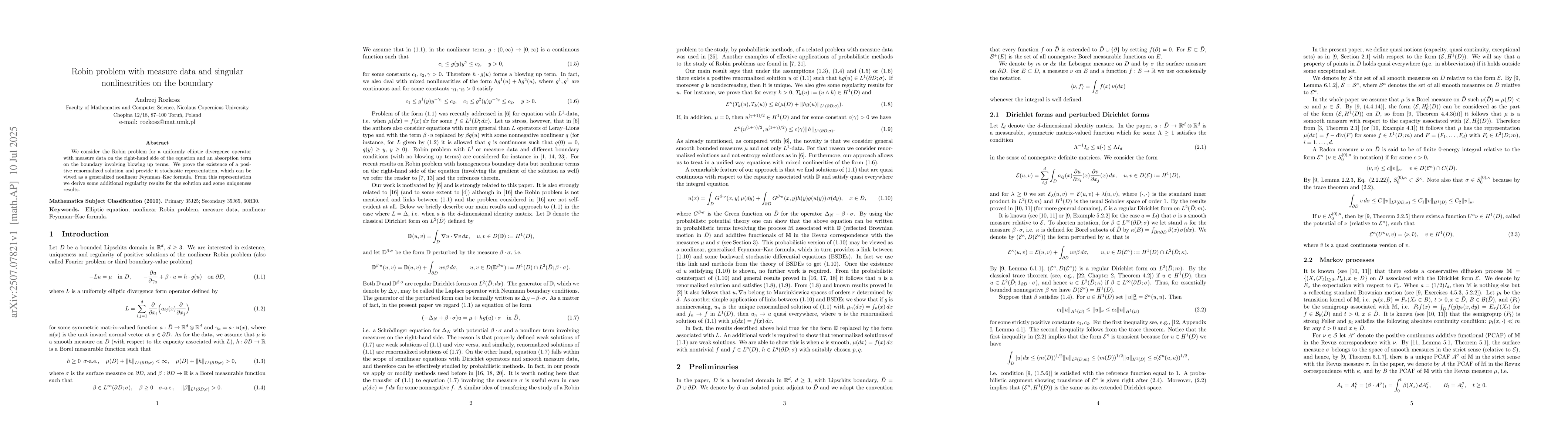 Thumbnail for Robin problem with measure data and singular nonlinearities on the
  boundary