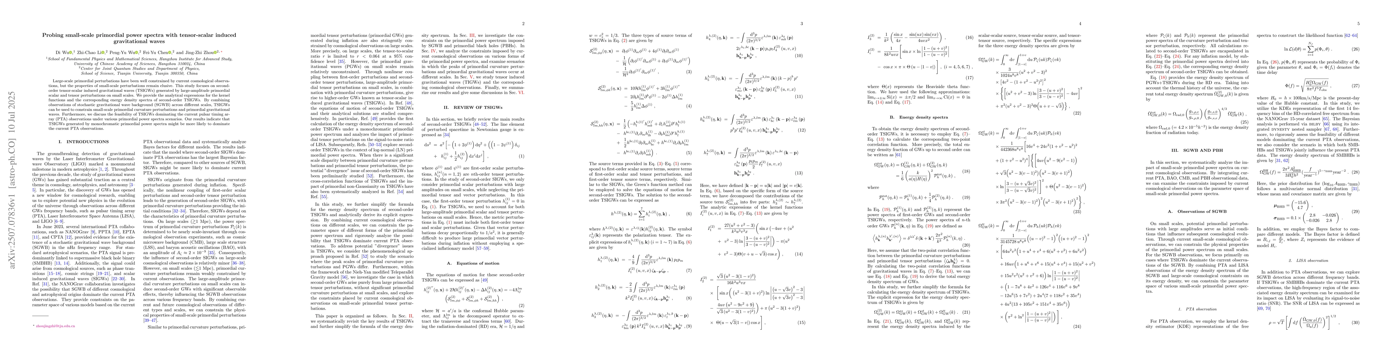 Thumbnail for Probing small-scale primordial power spectra with tensor-scalar induced
  gravitational waves