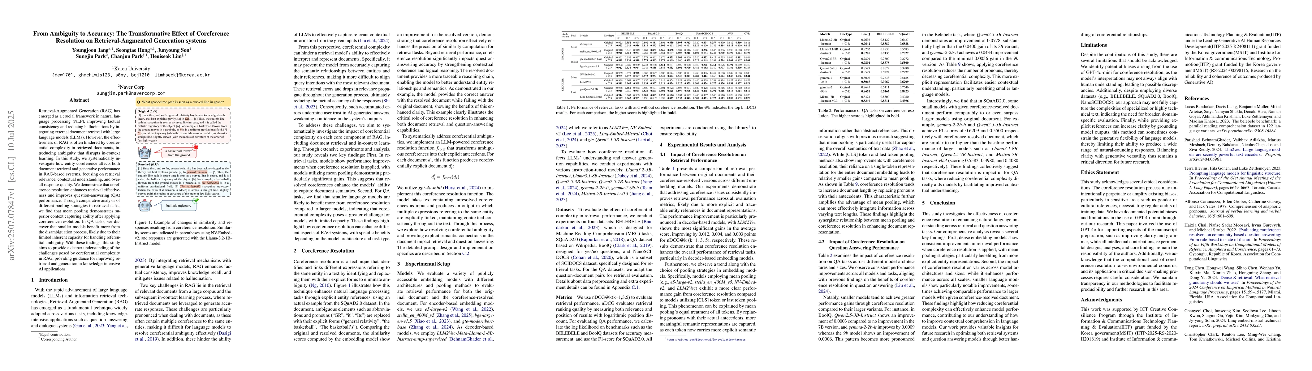 Thumbnail for From Ambiguity to Accuracy: The Transformative Effect of Coreference
  Resolution on Retrieval-Augmented Generation systems