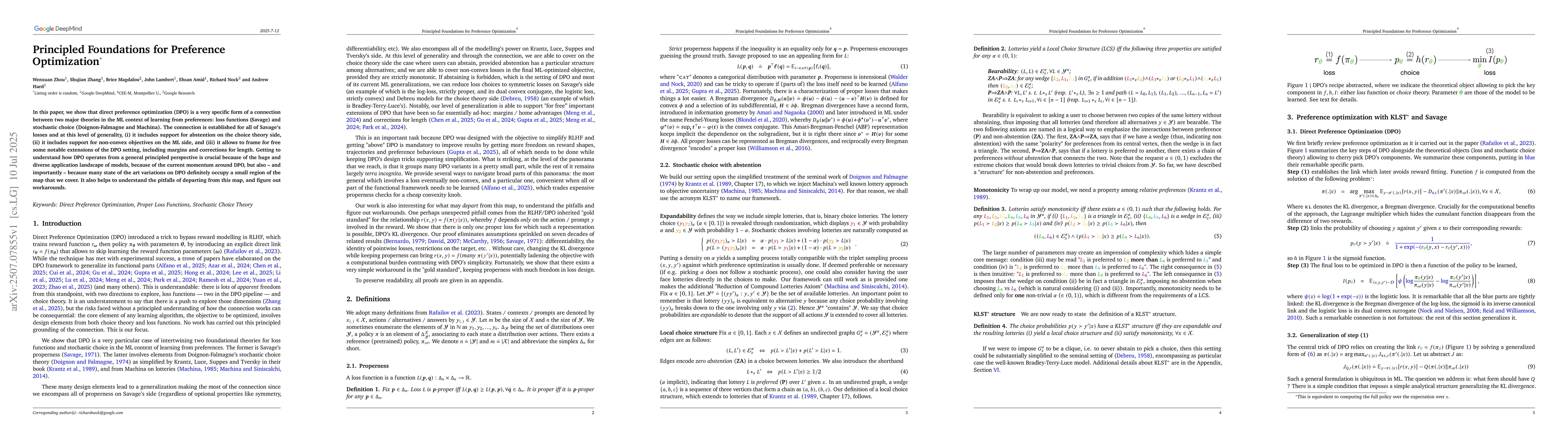 Thumbnail for Principled Foundations for Preference Optimization