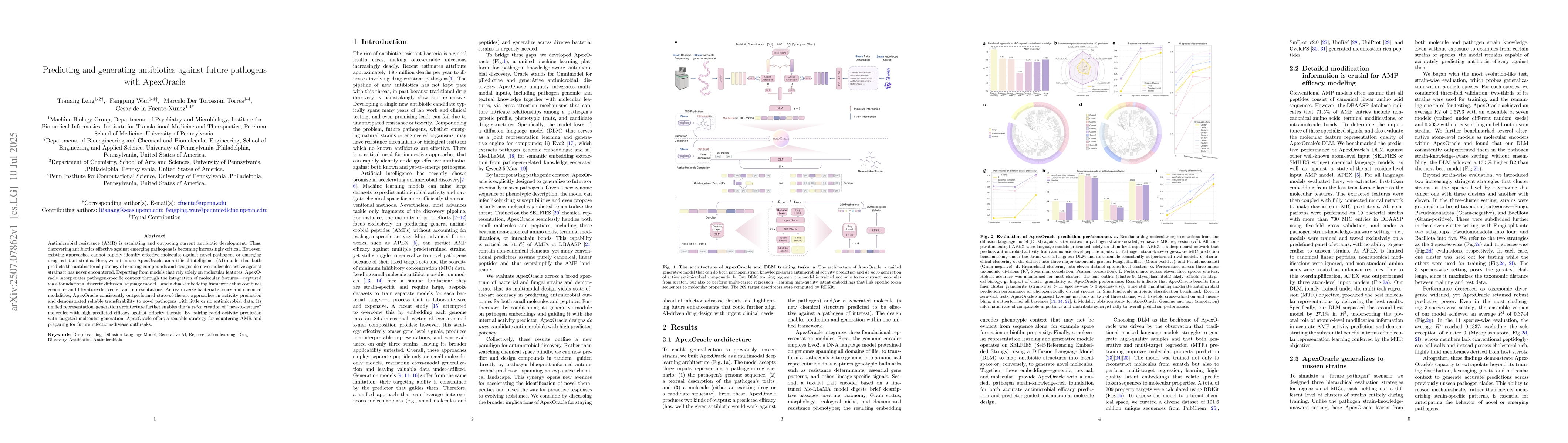 Thumbnail for Predicting and generating antibiotics against future pathogens with
  ApexOracle
