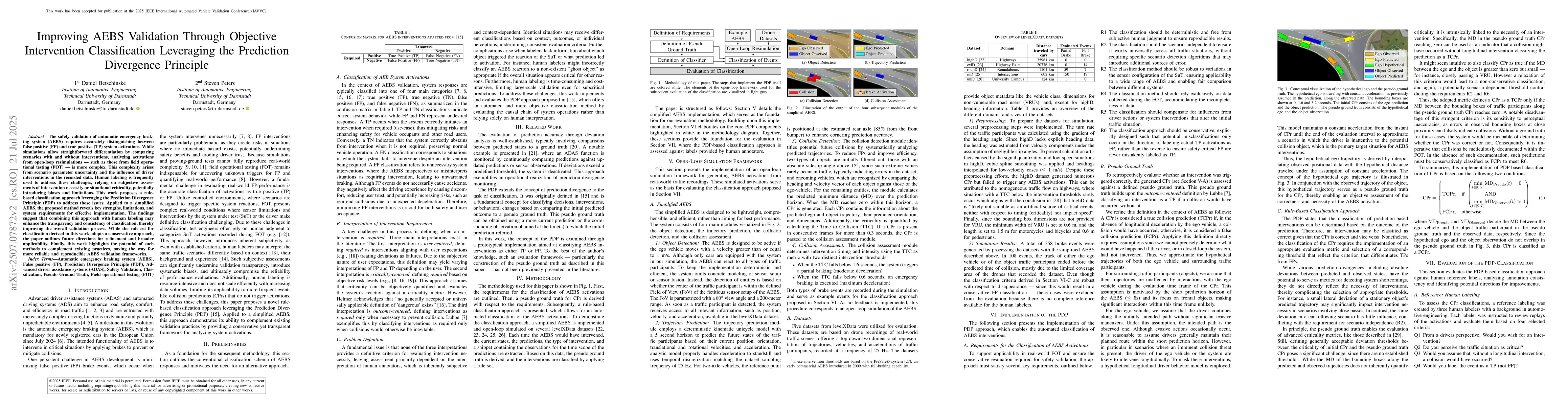 Thumbnail for Improving AEBS Validation Through Objective Intervention Classification
  Leveraging the Prediction Divergence Principle