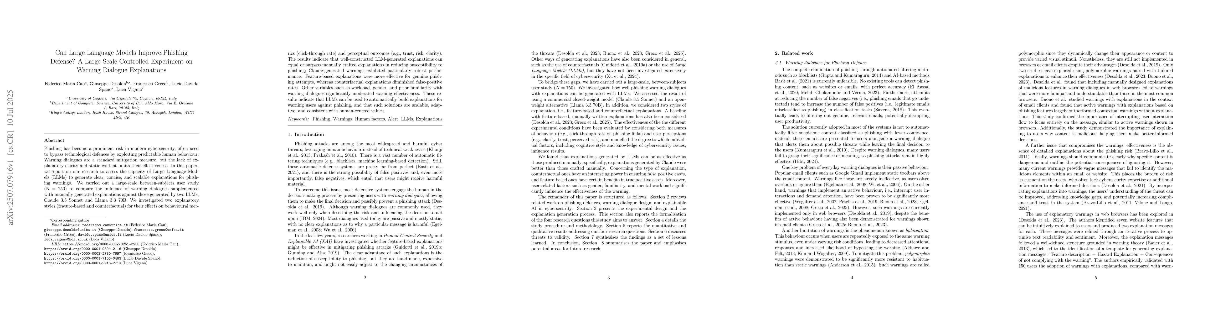 Thumbnail for Can Large Language Models Improve Phishing Defense? A Large-Scale
  Controlled Experiment on Warning Dialogue Explanations