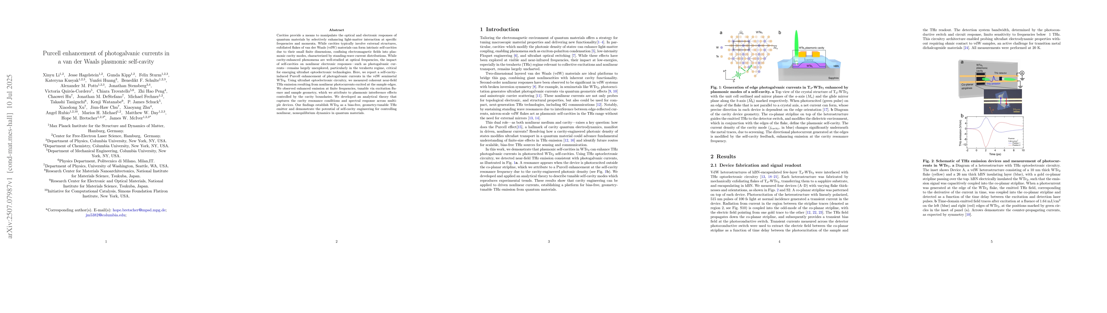 Thumbnail for Purcell enhancement of photogalvanic currents in a van der Waals
  plasmonic self-cavity