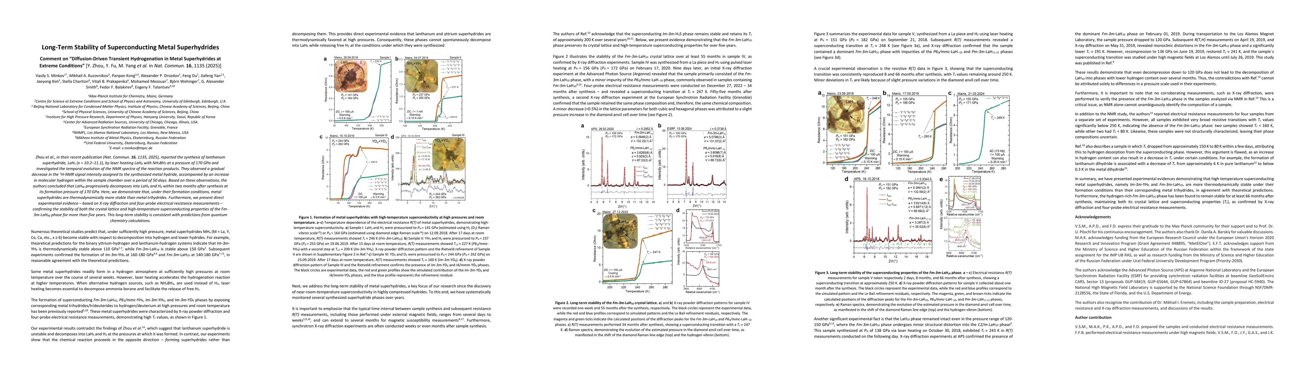 Thumbnail for Long-Term Stability of Superconducting Metal Superhydrides