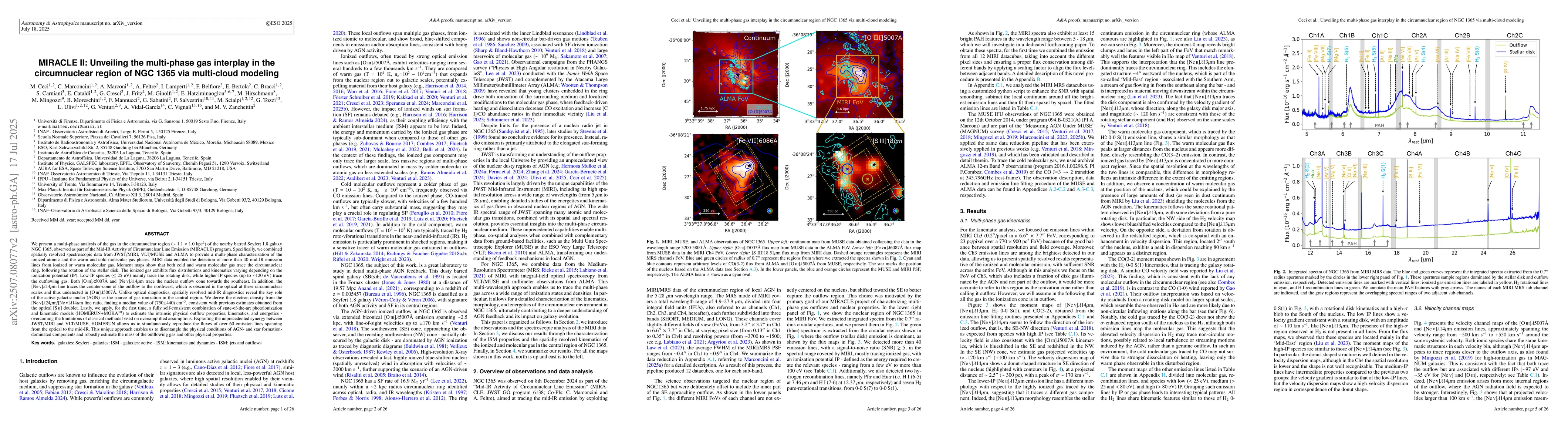 Thumbnail for MIRACLE II: Unveiling the multi-phase gas interplay in the circumnuclear
  region of NGC 1365 via multi-cloud modeling