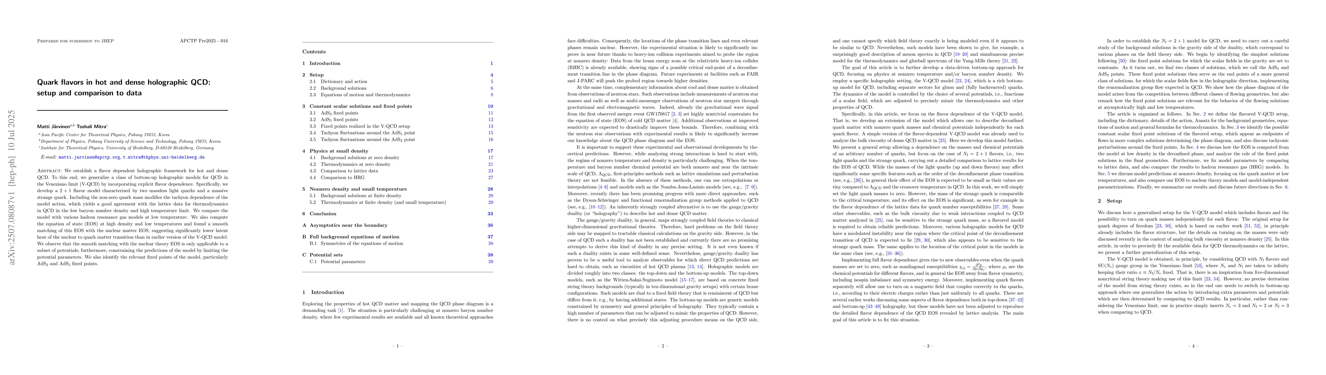 Thumbnail for Quark flavors in hot and dense holographic QCD: setup and comparison to
  data