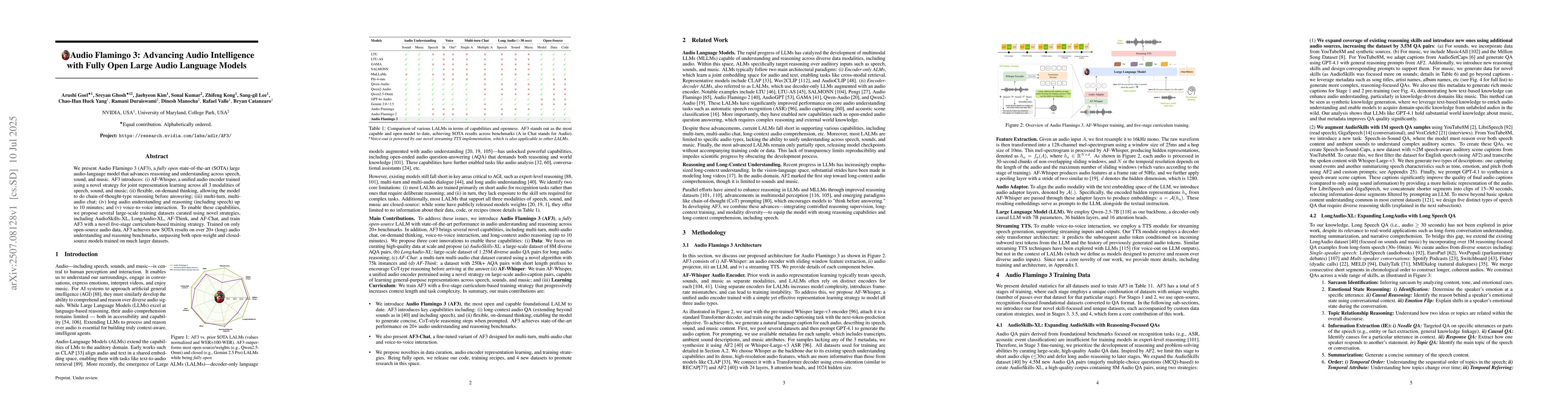 Thumbnail for Audio Flamingo 3: Advancing Audio Intelligence with Fully Open Large
  Audio Language Models