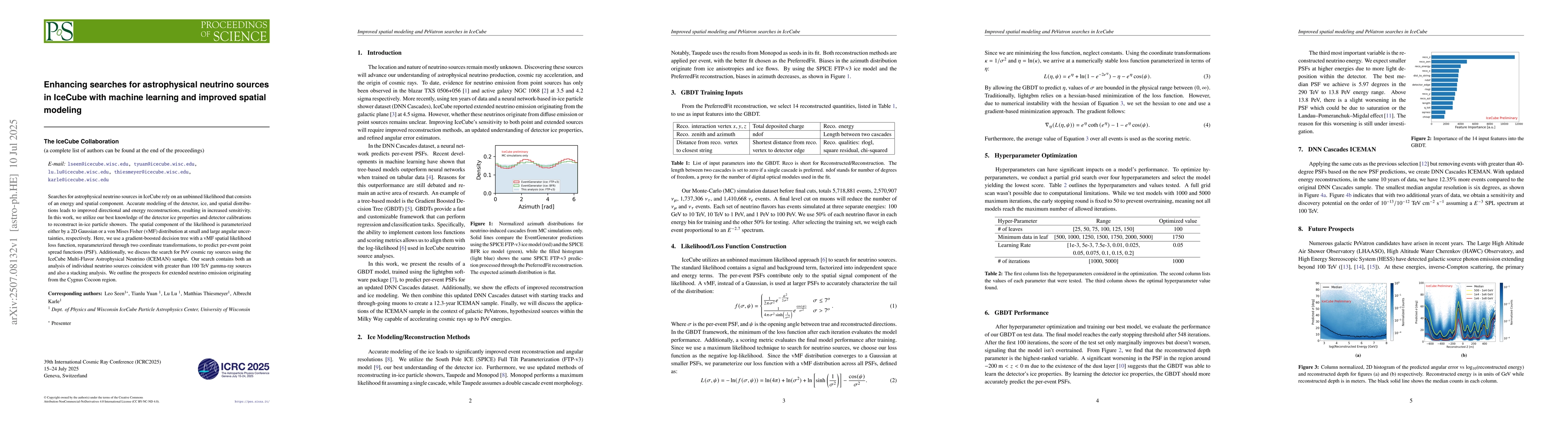 Thumbnail for Enhancing searches for astrophysical neutrino sources in IceCube with
  machine learning and improved spatial modeling