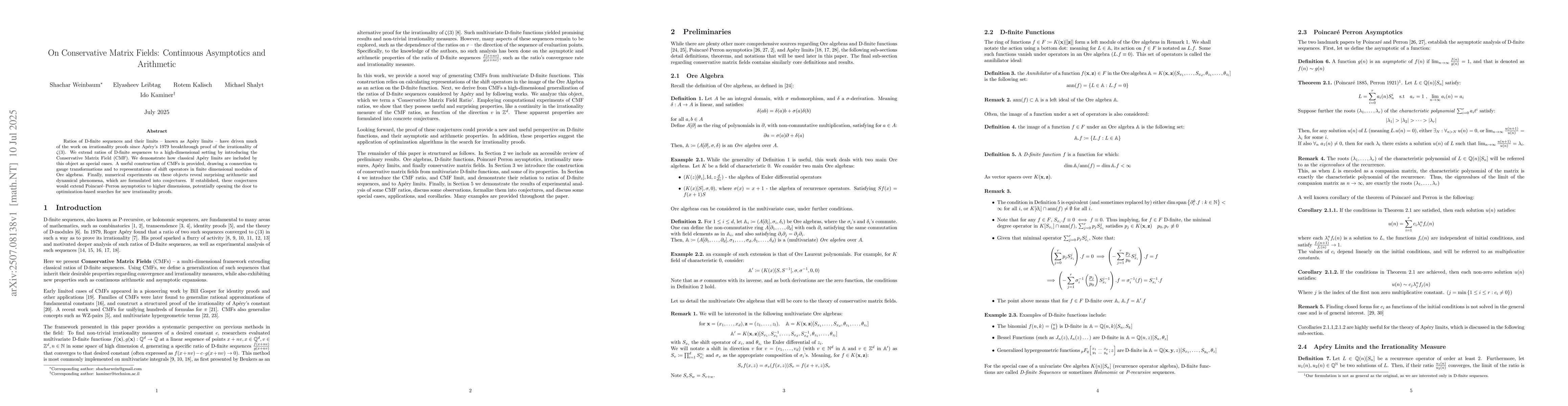 Thumbnail for On Conservative Matrix Fields: Continuous Asymptotics and Arithmetic