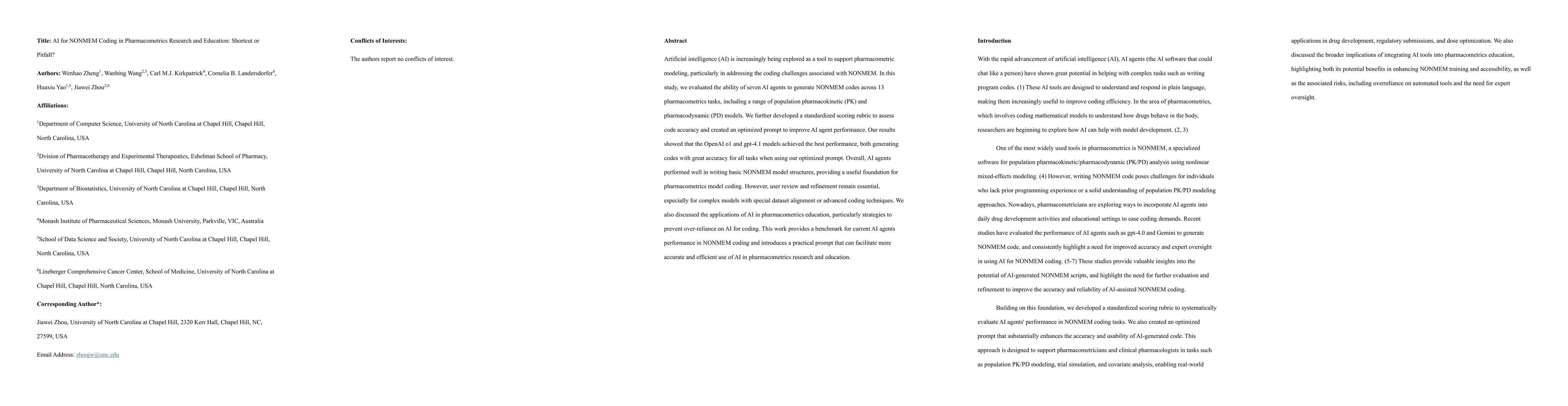Thumbnail for AI for NONMEM Coding in Pharmacometrics Research and Education: Shortcut
  or Pitfall?