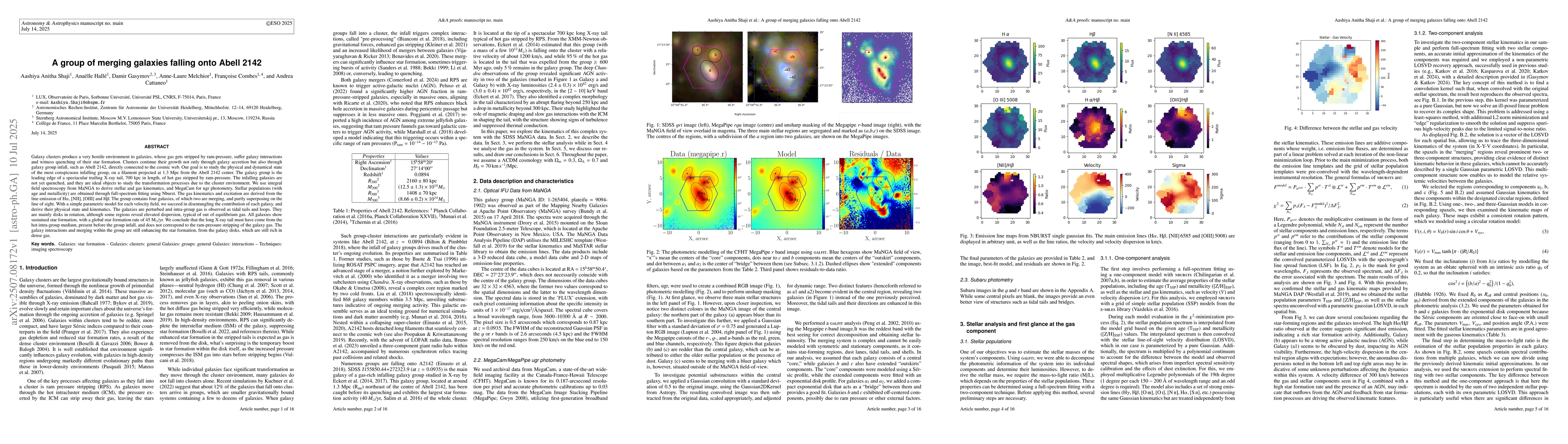 Thumbnail for A group of merging galaxies falling onto Abell 2142