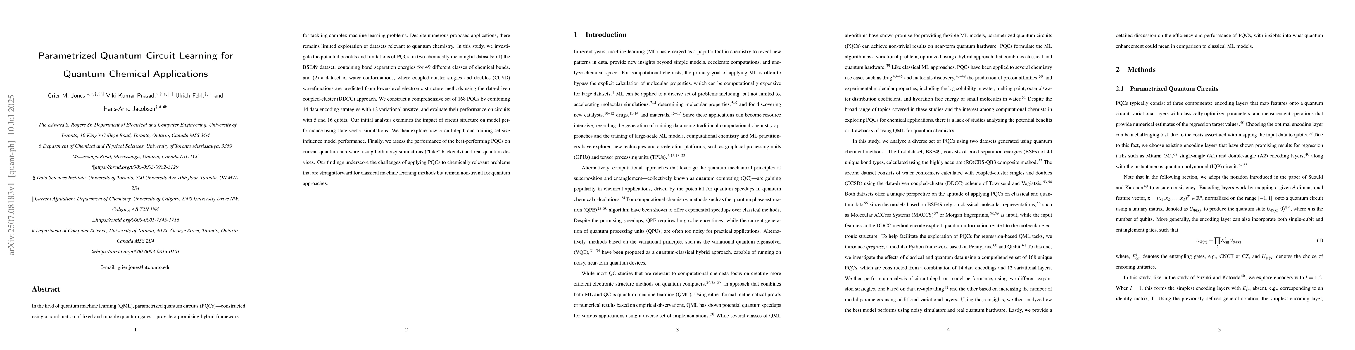 Thumbnail for Parametrized Quantum Circuit Learning for Quantum Chemical Applications