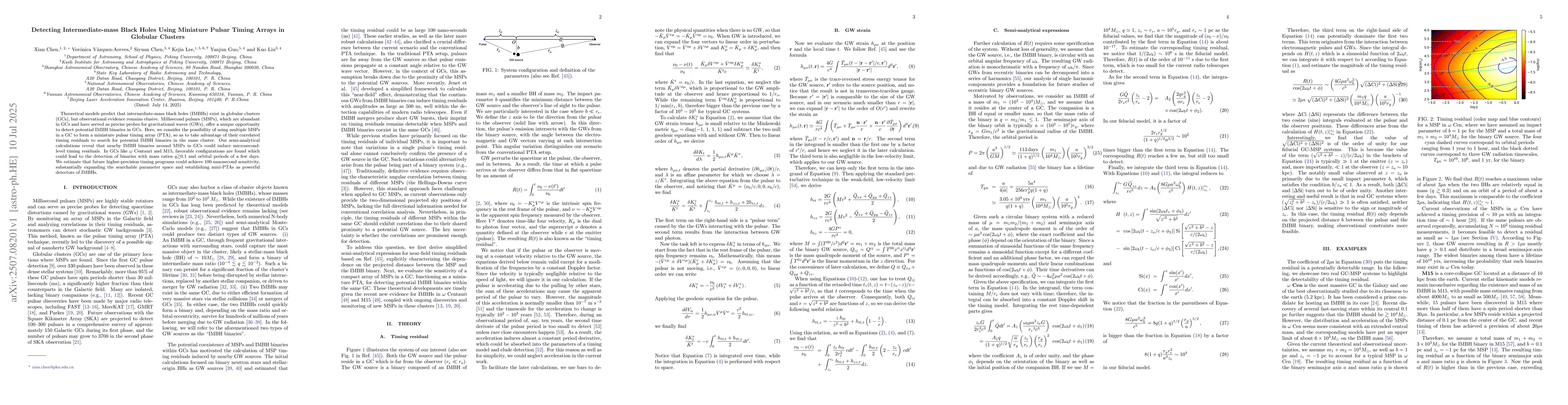 Thumbnail for Detecting Intermediate-mass Black Holes Using Miniature Pulsar Timing
  Arrays in Globular Clusters