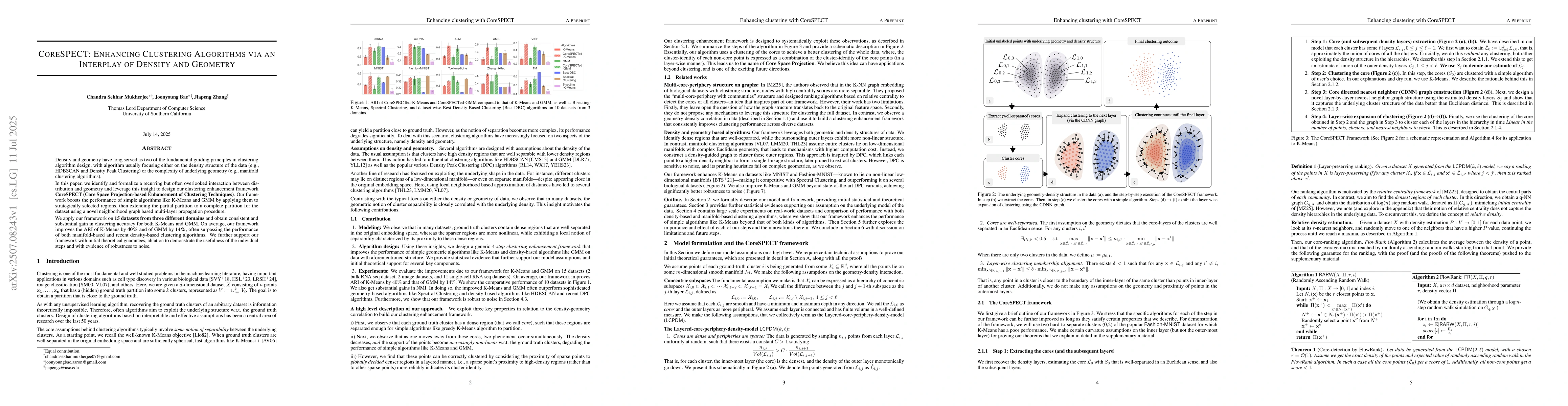 Thumbnail for CoreSPECT: Enhancing Clustering Algorithms via an Interplay of Density
  and Geometry