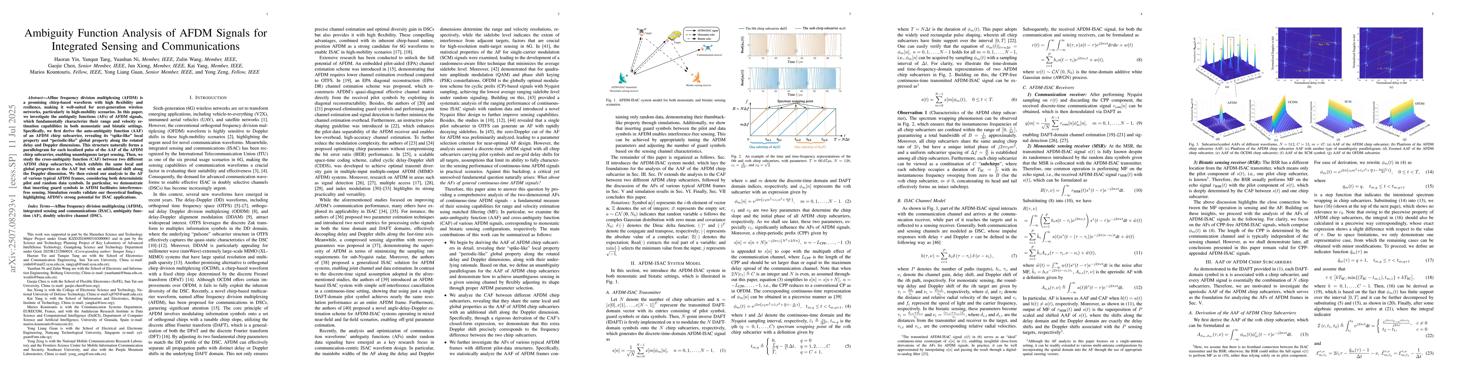 Thumbnail for Ambiguity Function Analysis of AFDM Signals for Integrated Sensing and
  Communications