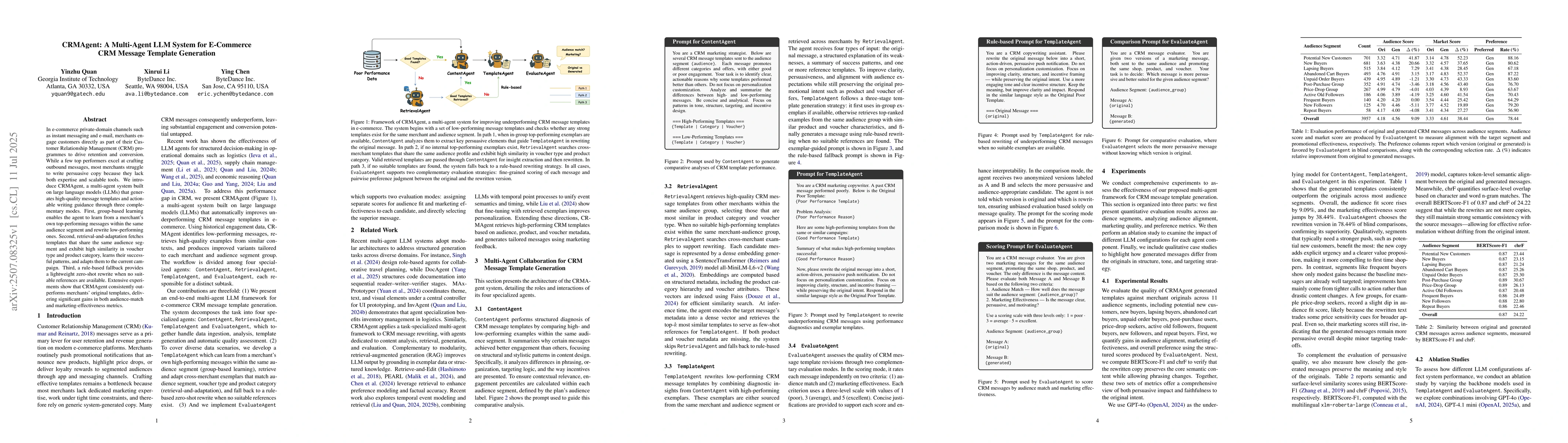 Thumbnail for CRMAgent: A Multi-Agent LLM System for E-Commerce CRM Message Template
  Generation