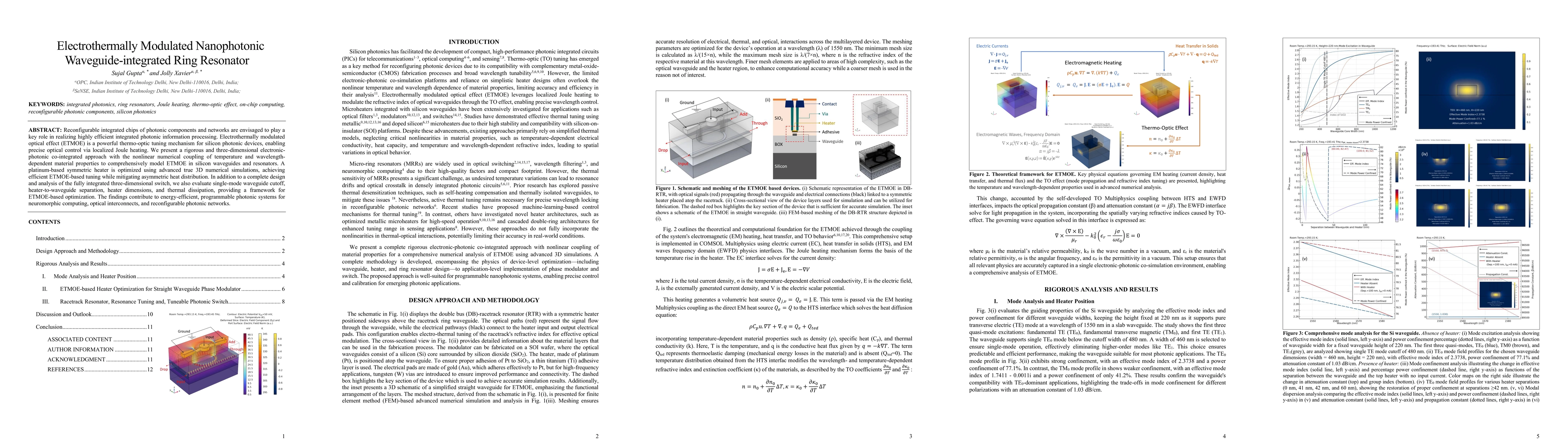 Thumbnail for Electrothermally Modulated Nanophotonic Waveguide-integrated Ring
  Resonator