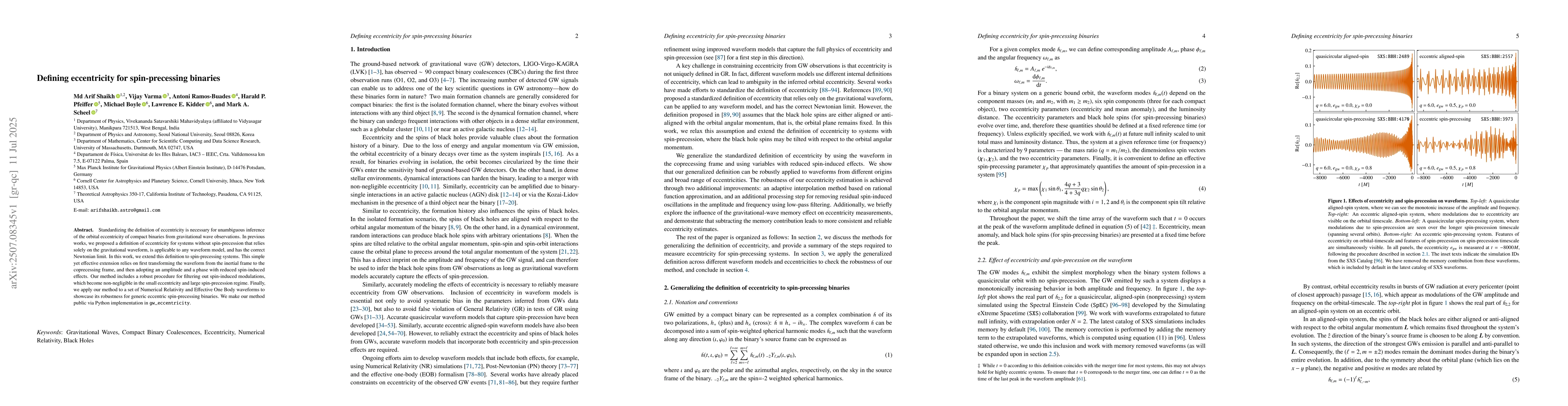 Thumbnail for Defining eccentricity for spin-precessing binaries