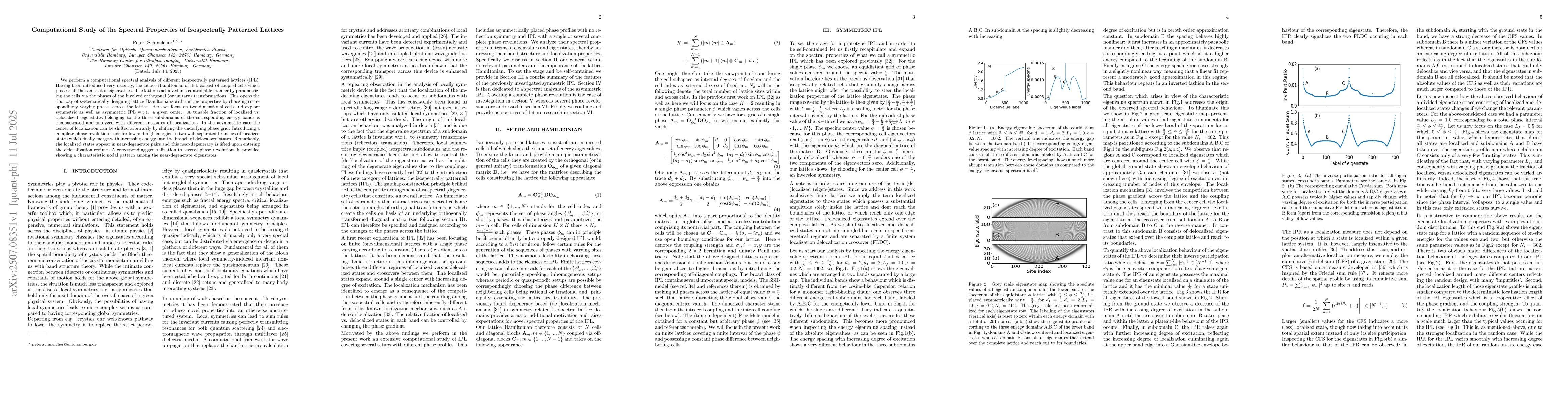 Thumbnail for Computational Study of the Spectral Properties of Isospectrally
  Patterned Lattices