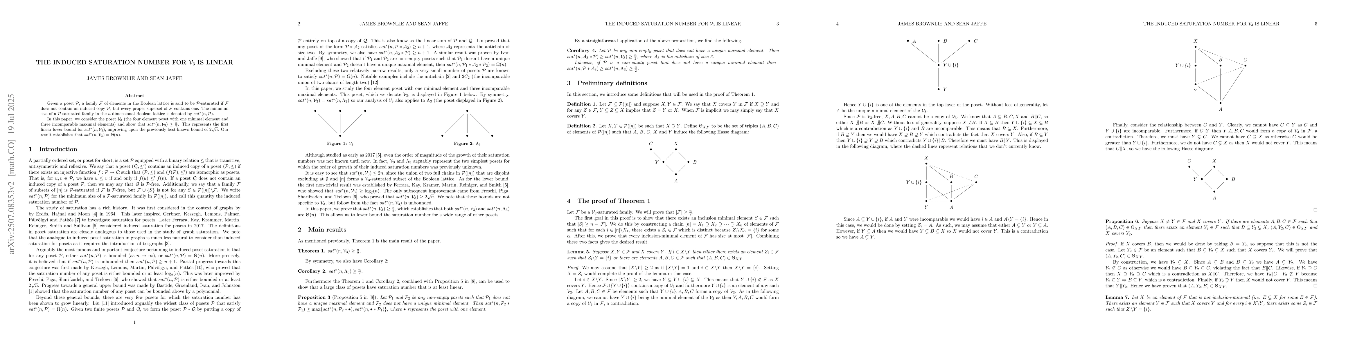 Thumbnail for The Induced Saturation Number for $\mathcal{V}_3$ is Linear