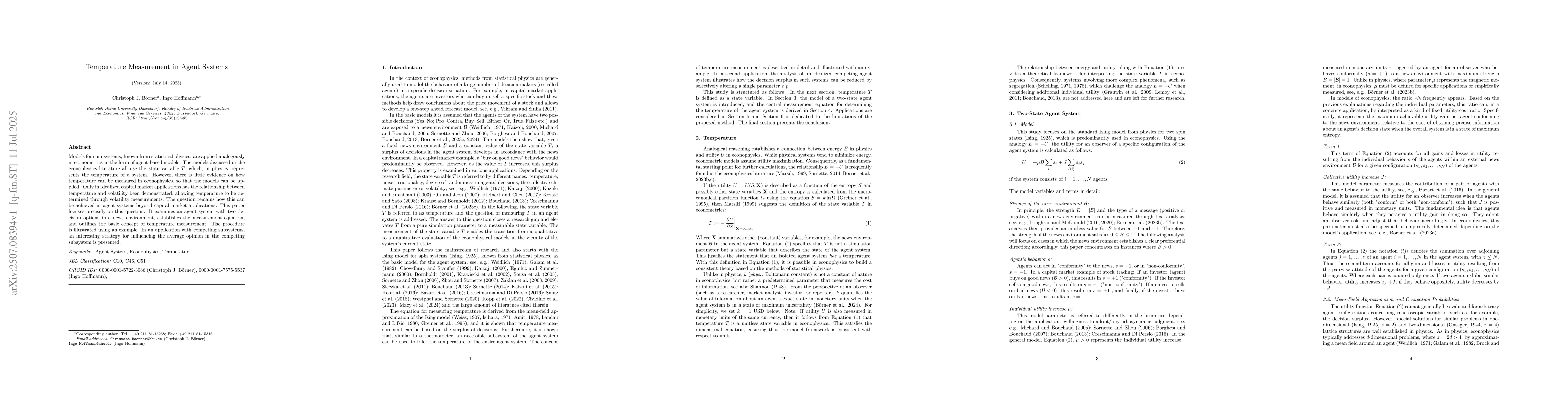 Thumbnail for Temperature Measurement in Agent Systems