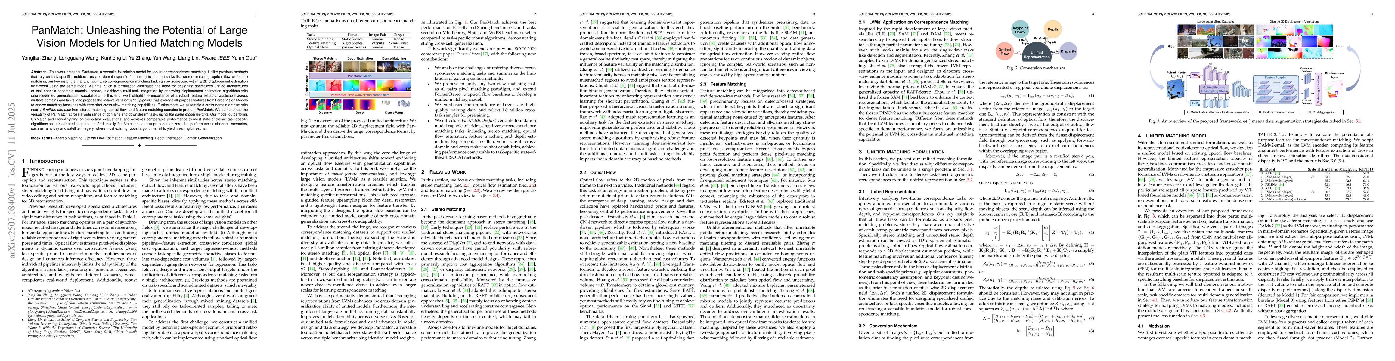 Thumbnail for PanMatch: Unleashing the Potential of Large Vision Models for Unified
  Matching Models