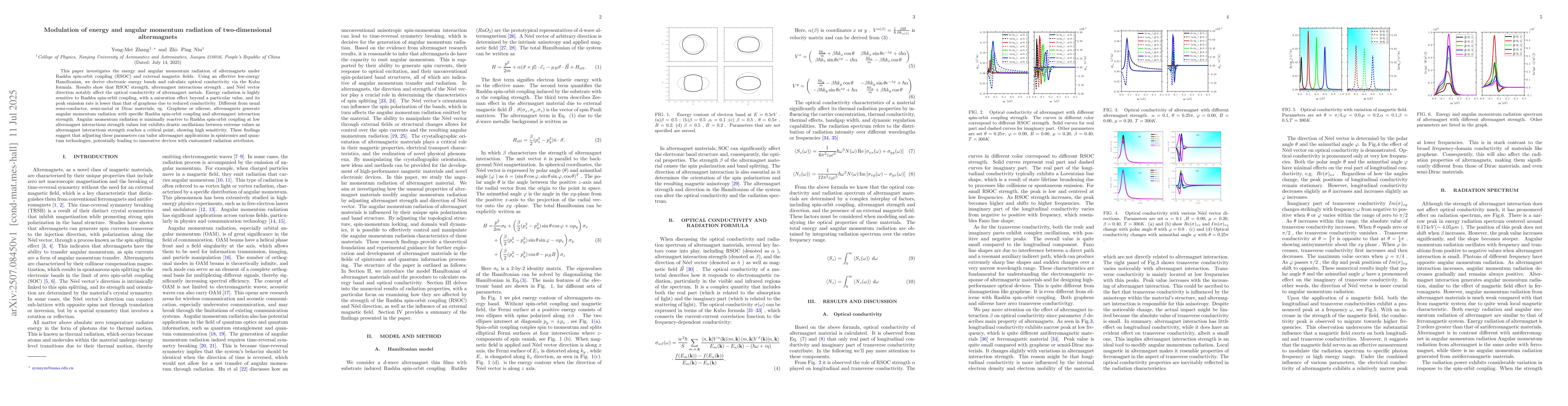 Thumbnail for Modulation of energy and angular momentum radiation of two-dimensional
  altermagnets