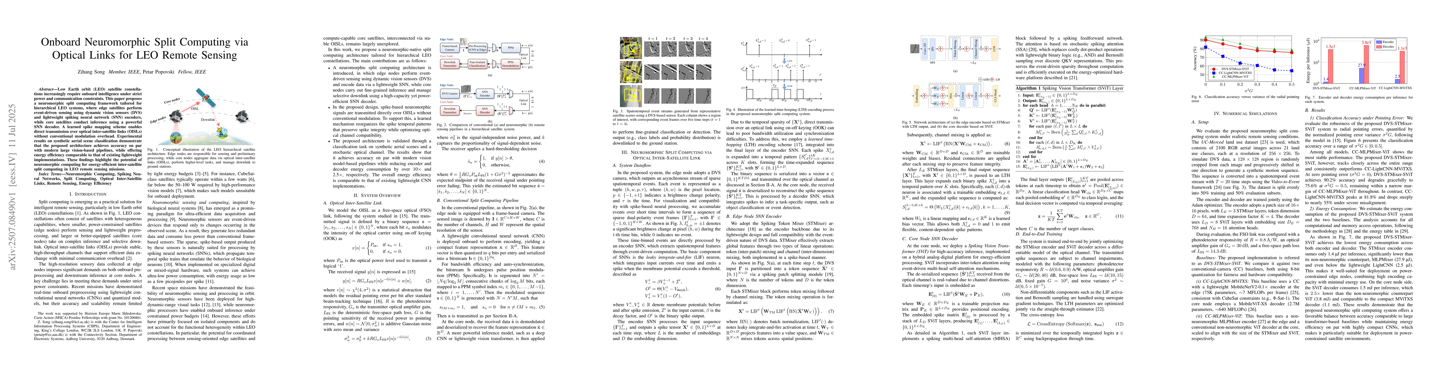 Thumbnail for Onboard Neuromorphic Split Computing via Optical Links for LEO Remote
  Sensing