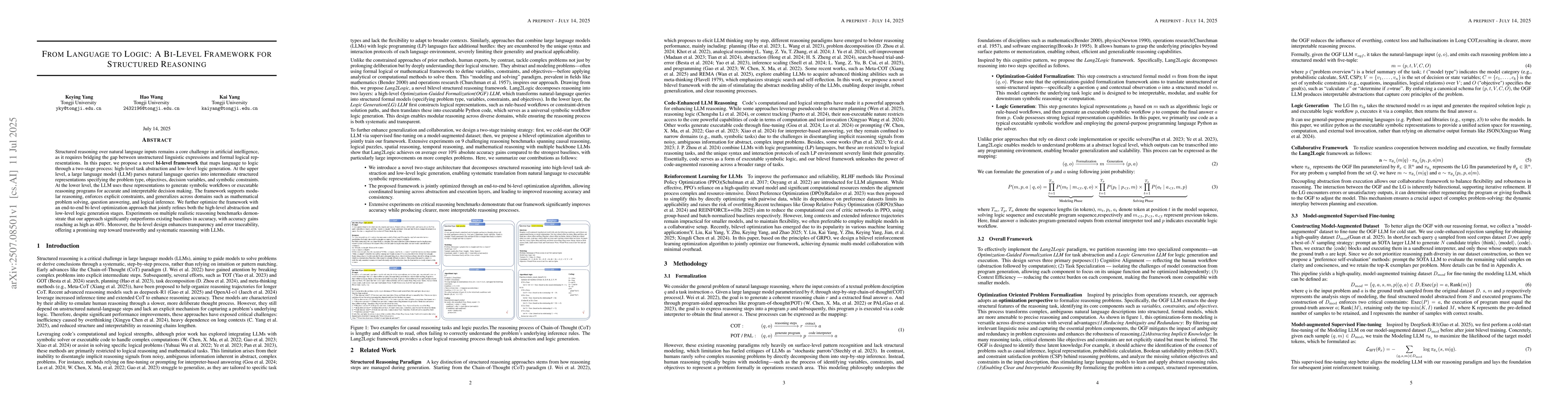 Thumbnail for From Language to Logic: A Bi-Level Framework for Structured Reasoning