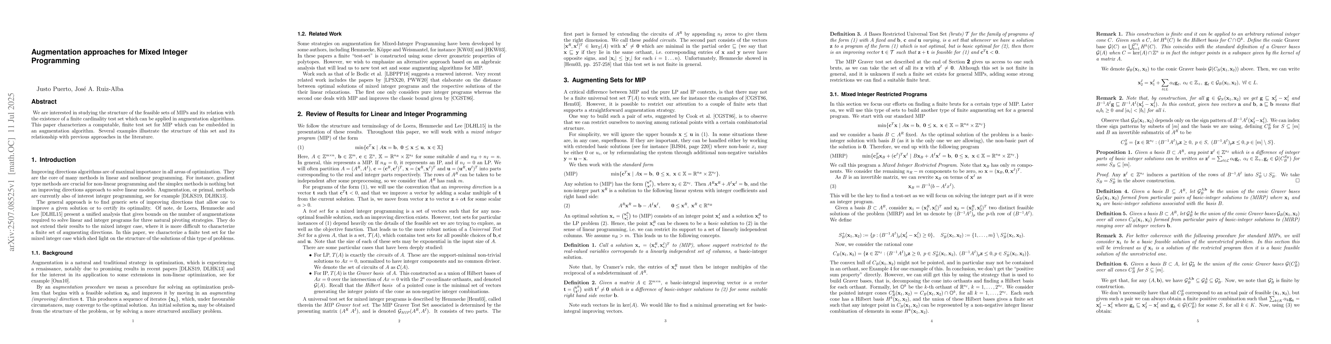 Thumbnail for Augmentation approaches for Mixed Integer Programming
