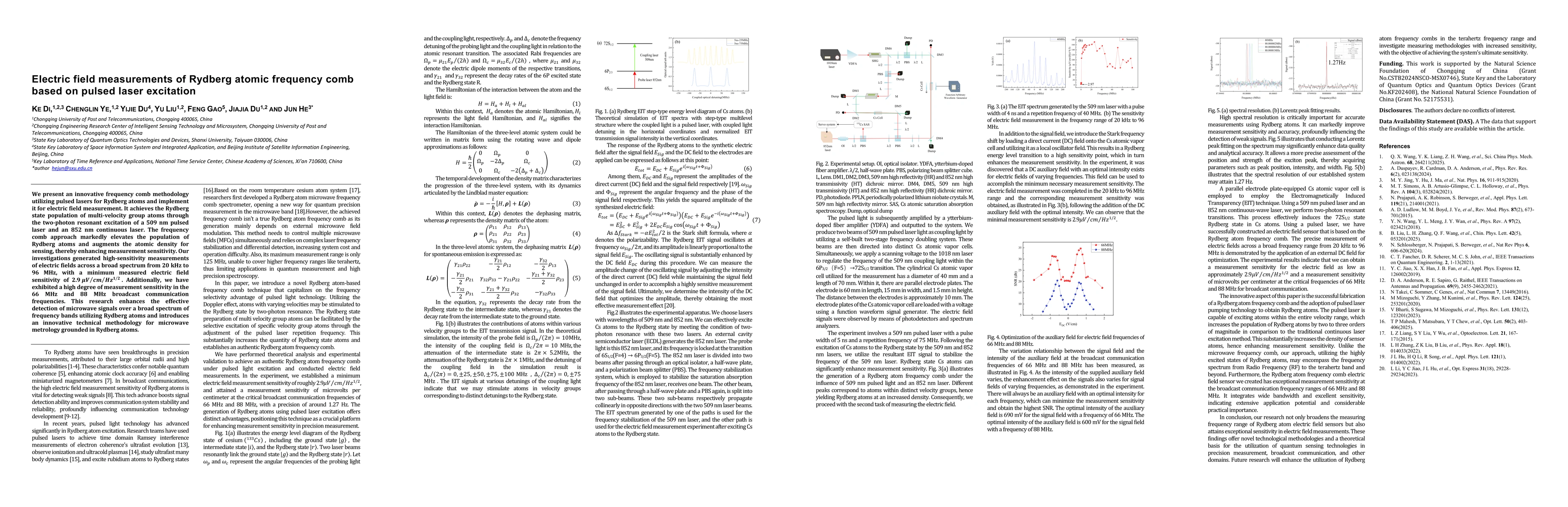 Thumbnail for Electric field measurements of Rydberg atomic frequency comb based on
  pulsed laser excitation