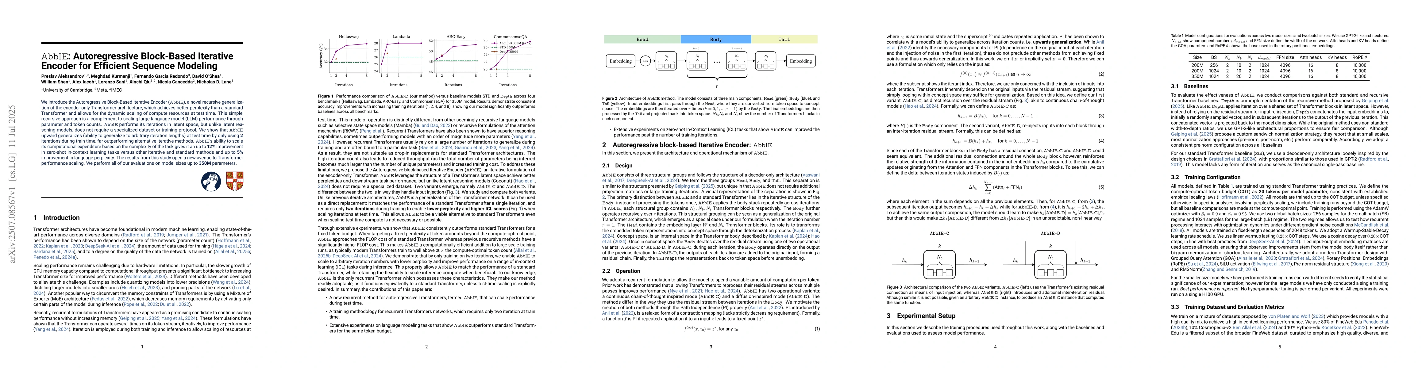 Thumbnail for AbbIE: Autoregressive Block-Based Iterative Encoder for Efficient
  Sequence Modeling