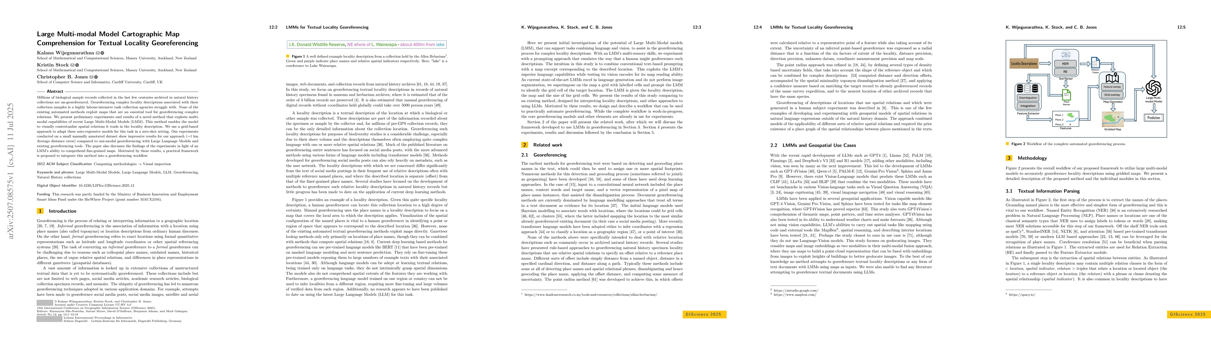 Thumbnail for Large Multi-modal Model Cartographic Map Comprehension for Textual
  Locality Georeferencing