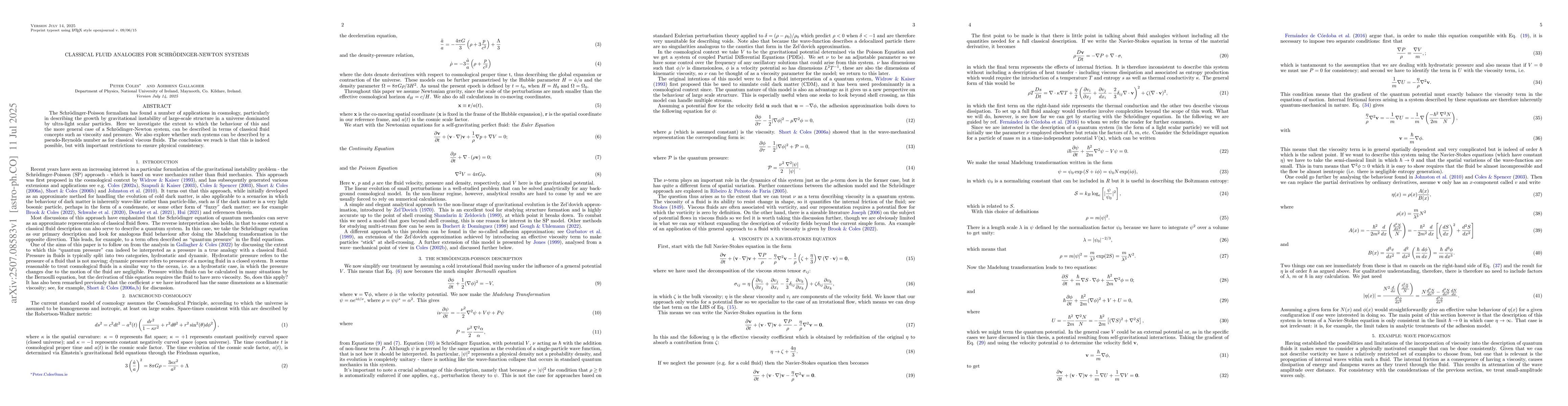 Thumbnail for Classical Fluid Analogies for Schrödinger-Newton Systems