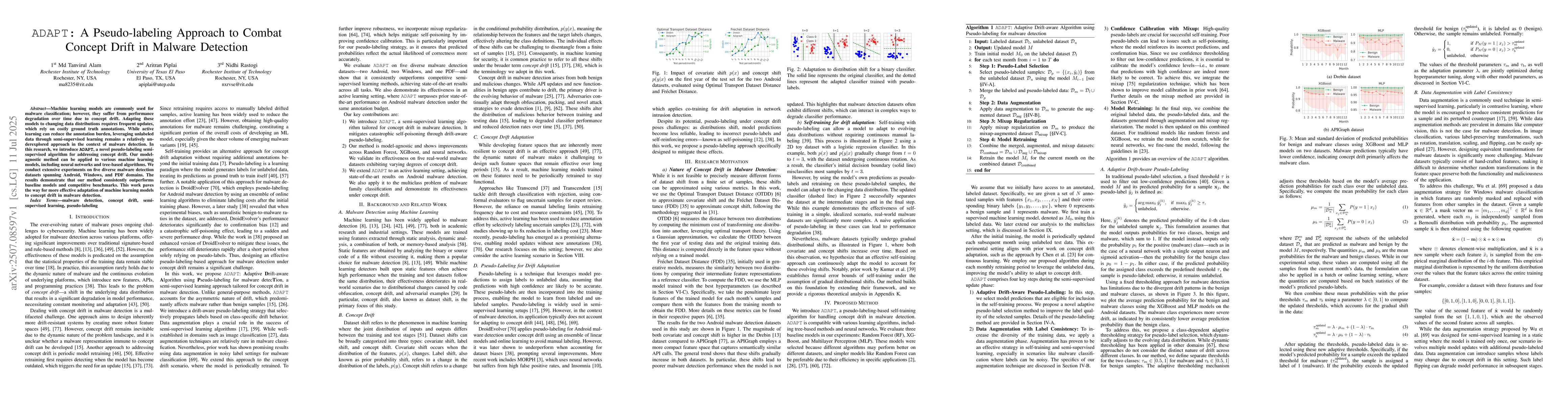 Thumbnail for ADAPT: A Pseudo-labeling Approach to Combat Concept Drift in Malware
  Detection