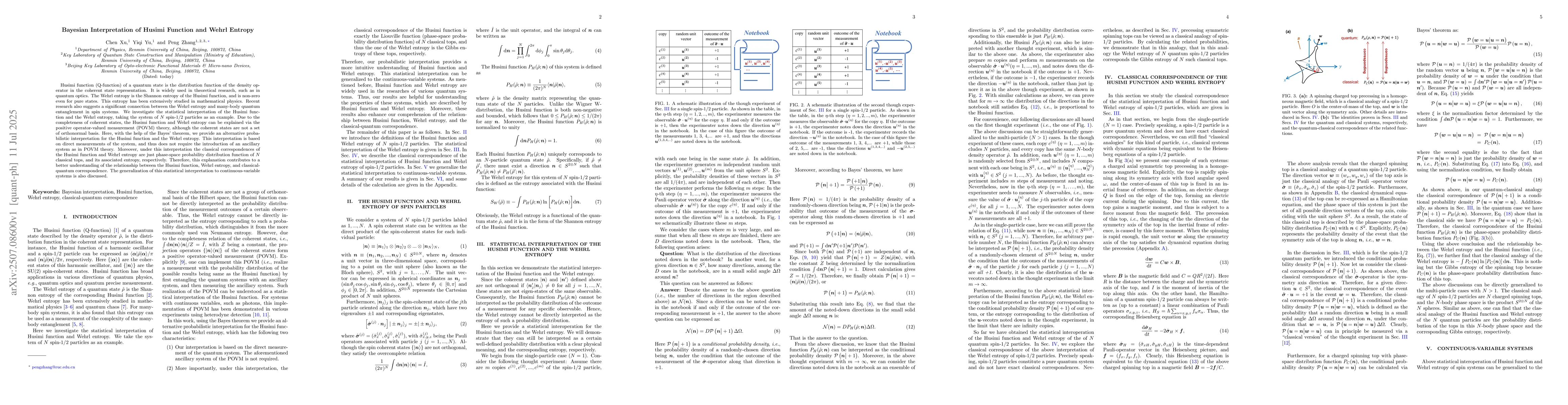Thumbnail for Bayesian Interpretation of Husimi Function and Wehrl Entropy