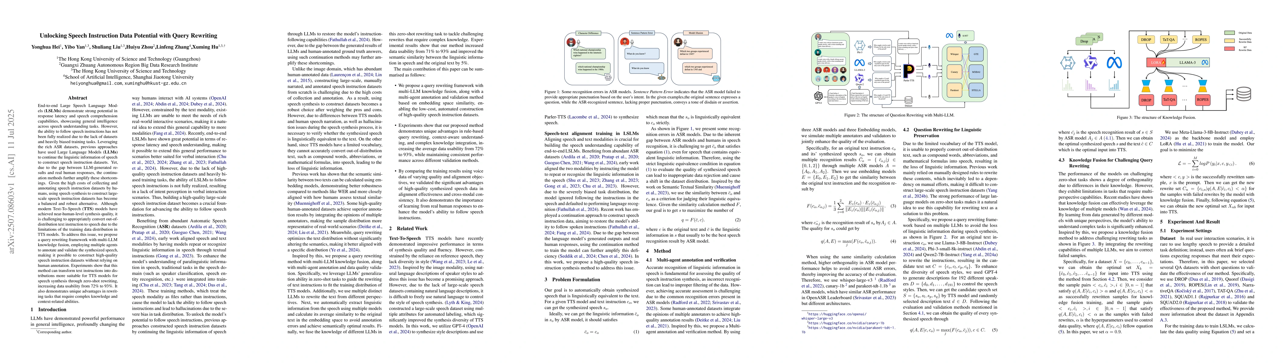 Thumbnail for Unlocking Speech Instruction Data Potential with Query Rewriting