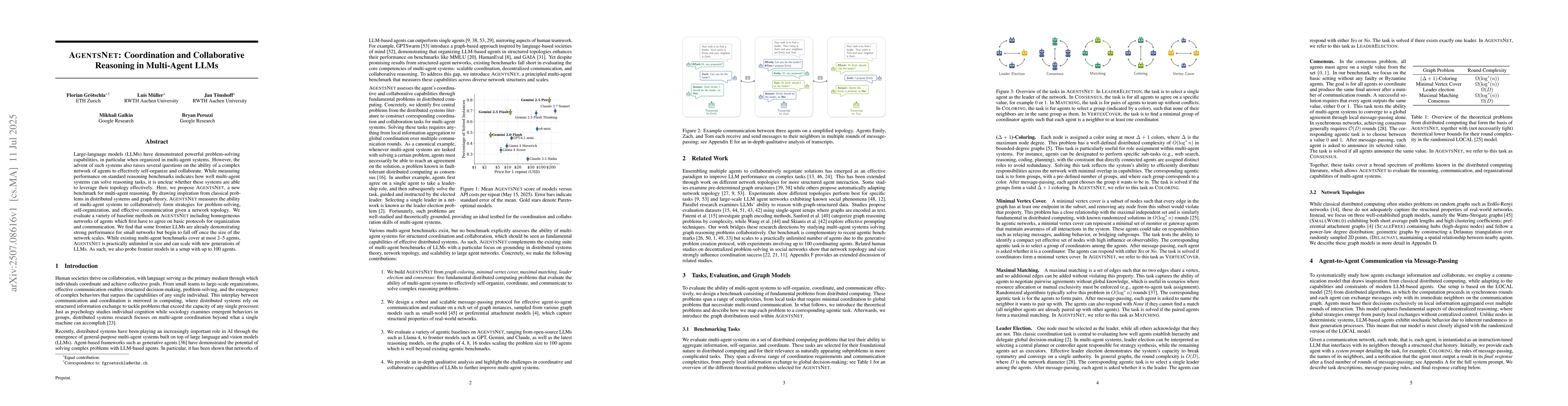 Thumbnail for AgentsNet: Coordination and Collaborative Reasoning in Multi-Agent LLMs